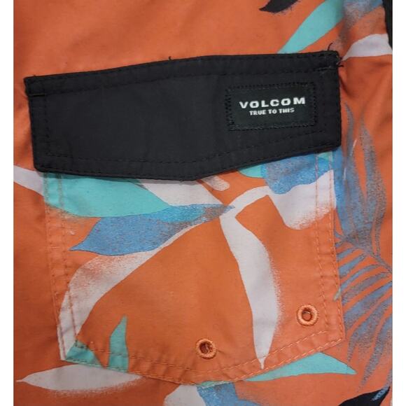 VOLCOM Mod-Tech Board Shorts Unlined Swimming Trunks Men's Size 28 Colorful - Picture 7 of 9